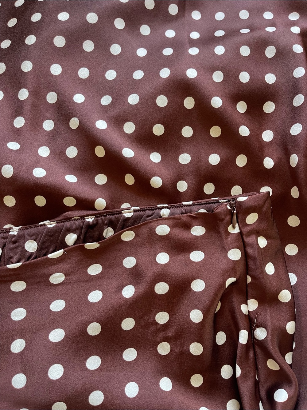 Brown Polka Dot Long Skirt - Picture 5 of 6